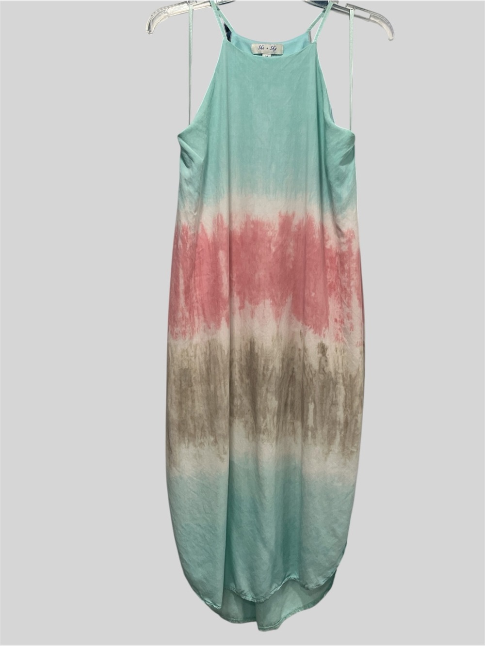 She + Sky Spaghetti Strap Scoop Neck Maxi Dress Medium